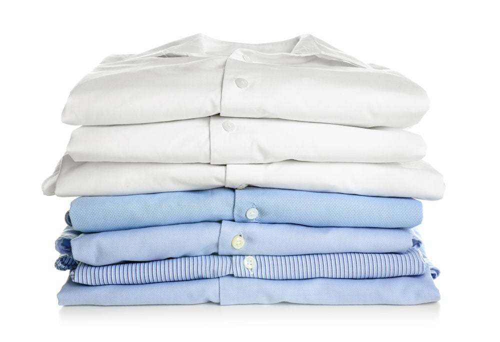 Stack of neatly folded shirts